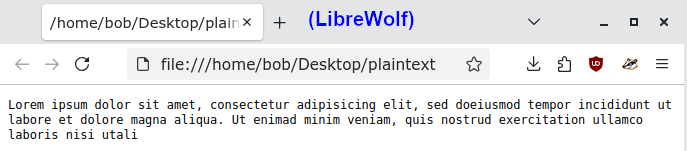plaintext in browser